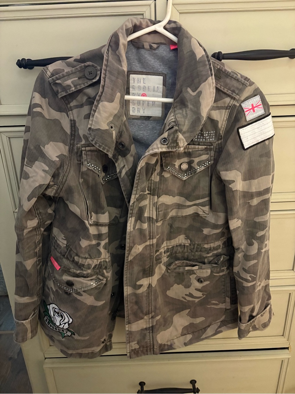 Superdry Girls' Beige Camo Utility Jacket